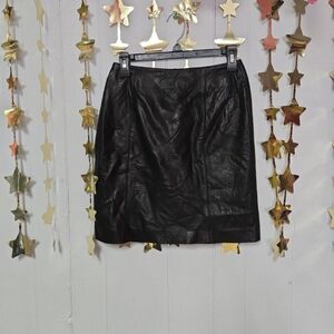 TALBOTS BLACK LEATHER SZ 4 ROCK YOUR WORLD MINI SKIRT